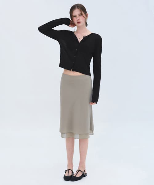 Black sheer jersey cardigan product reference