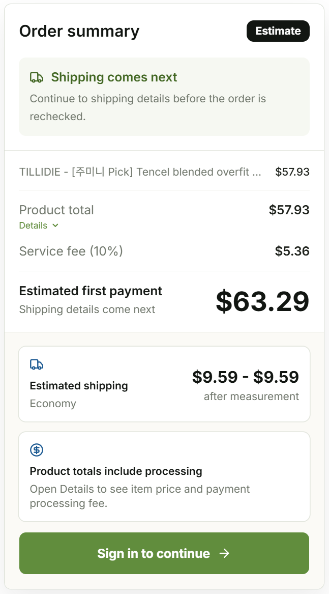 Step 05 — review order summary before continuing